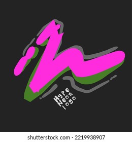 Hype Purple Violet Neon Brush logo vector art. Artistic sporty and modern splash design for a logo, album, brand, book cover, poster elements, banners, t-shirts, print
