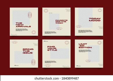 Hype social media post template set. Modern social media post bundle vector, Design editable template for social media stories and posts