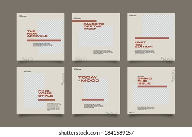 Hype social media post template set. Modern social media post bundle vector, Design editable template for social media stories and posts