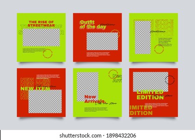 Hype social media post template set. Modern social media post bundle vector, Design editable template for social media post
