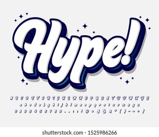 Hype sticker text effect. Youth style typography