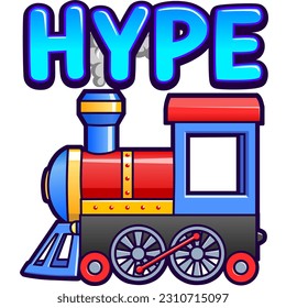 Hype Train Twitch Emote Cartoon Illustrartion