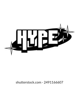 Hype Typography Y2K Clothing Logo Patch Apparel Fashion Vector Design K40, Commercial Use