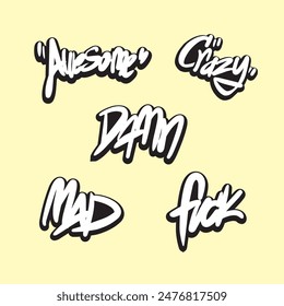 hype words design graffiti vector