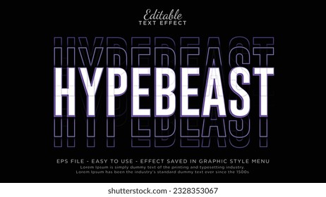 Hypebeast style editable text effect for streetwear tshirt design