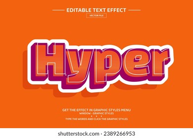 Hyper 3D editable text effect template