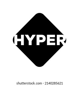 Hyper company name icon. Hyper typography lettering.