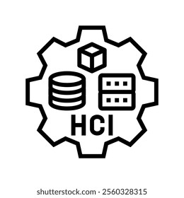 hyper converged infrastructure line icon vector. hyper converged infrastructure sign. isolated contour symbol black illustration