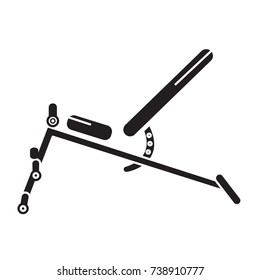 Hyper extension bench icon flat black