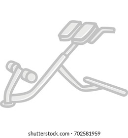Hyper extension bench workout equipment filled outlined on white background