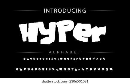 Hyper Funky colorful cartoon font type. Vector alphabet