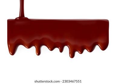 Gotas de chocolate fundidas hiperrealistas. Ilustración vectorial aislada en fondo blanco. С se puede utilizar fácilmente para diferentes orígenes. Excelente para tu diseño. EPS10.