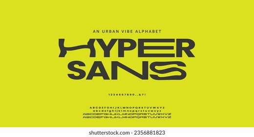 Hyper Sans simple bold sans serif font, with light effect, youth design style for logo and branding