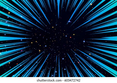 Hyper Speed Warp Sun Rays Or Explosion Boom For Comic Books Radial Background Vector