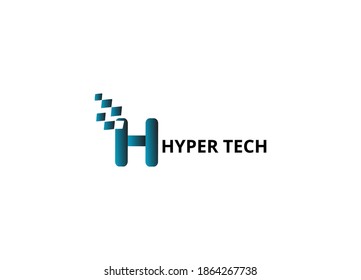 Hyper Tech H modern Initial letter marks logo design template