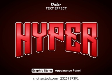 hyper text effect with red graphic style and editable.