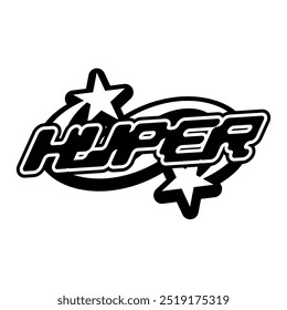 Hyper Typography Y2K Vestuário Logotipo Patch Vestuário Moda Vetor Design K50, Uso Comercial