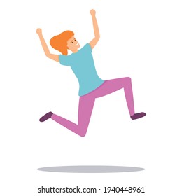 Hyperactive girl icon. Cartoon of hyperactive girl vector icon for web design isolated on white background