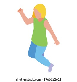 Hyperactivity kid jump icon. Isometric of Hyperactivity kid jump vector icon for web design isolated on white background