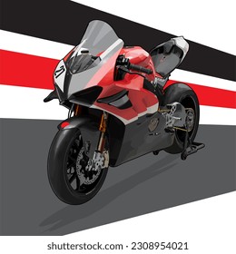 Hyperbike, Superbike, Motorcycle. This vector and image suitable for racing, community, wheel, speed, motor, sport content.