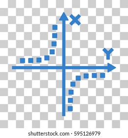 Hyperbola Plot icon. Vector illustration style is flat iconic symbol, cobalt color, transparent background. Designed for web and software interfaces.