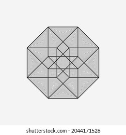 Hypercube, Tesseract icon. Line design, editable stokes. Vector illustration, EPS 10