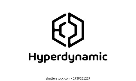 Hyperdynamisches Monogramm-Logo.
HD-Beschriftungslogo
