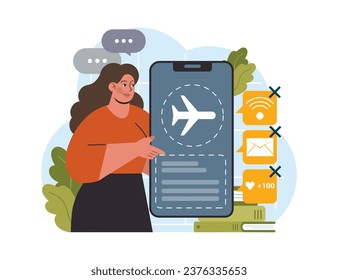 Hyperfocus. Focus and concentration skill. Self-discipline and time management. Organization for performance efficiency. Flat vector illustration