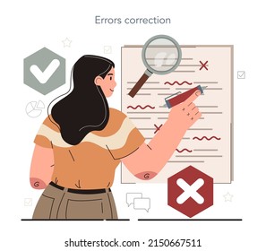 Hyperfocus idea, how to become more efficient in errors correction. Intense form of mental concentration or visualization that focuses consciousness on a task. Flat vector illustration