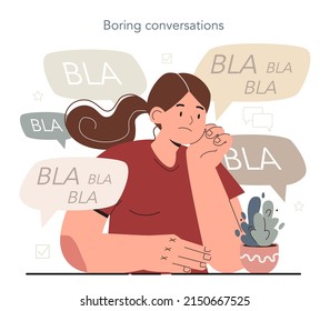 Hyperfocus idea, how to become more efficient while boring conversations. Intense form of mental concentration or visualization that focuses consciousness on a task. Flat vector illustration