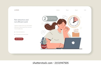 Hyperfocus idea, how to become more efficient. Intense form of mental concentration or visualization that focuses consciousness on a task. Not attractive and not efficient work. Vector illustration