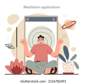Hyperfocus idea, how to become more efficient. Intense form of mental concentration or visualization that focuses consciousness on a task. Meditation applications. Flat vector illustration