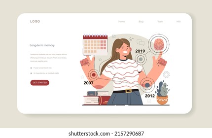 Hyperfocus-Idee, wie man effizienter wird. Langzeitgedächtnis. Intensive Form der mentalen Konzentration oder Visualisierung, die das Bewusstsein auf eine Aufgabe fokussiert. Flache Vektorgrafik