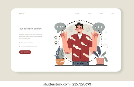 Hyperfocus idea, how to become more efficient with attention borders. Intense form of mental concentration or visualization that focuses consciousness on a task. Flat vector illustration