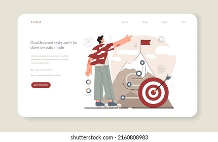Hyperfocus idea, how to become more efficient. Intense form of mental concentration that focuses consciousness on a task. Goal-focused task can't be done in auto mode. Flat vector illustration