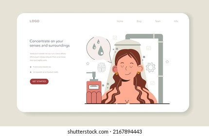 Hyperfocus idea, how to become more efficient web banner or landing page. Intense form of mental concentration. Concentrate on your senses and surroundings. Flat vector illustration