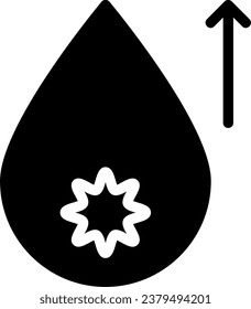 hiperglucemia glifo ilustración de icono vector