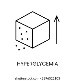 Icono de la línea vector de hiperglucemia en el tema de la diabetes para aplicaciones médicas y sitios web