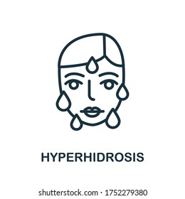 Icono de hiperhidrosis. Elemento sencillo de la colección de cosmetología. Icono de hiperhidrosis creativa para diseño web, plantillas, infografías y más