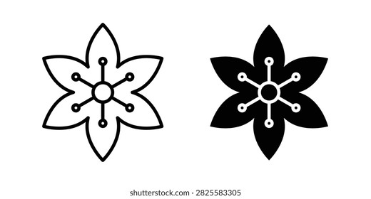 Hypericum icon representing a flowering plant, botanical nature, herbal ingredients, gardening, and natural beauty. This editable vector icon is suitable for botanical studies, herbal products, gardening, floristry, nature education, and plant-themed designs.