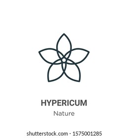 Hypericum outline vector icon. Thin line black hypericum icon, flat vector simple element illustration from editable nature concept isolated on white background