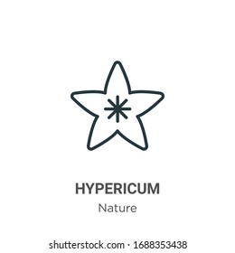 Hypericum outline vector icon. Thin line black hypericum icon, flat vector simple element illustration from editable nature concept isolated stroke on white background