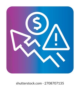 Icono de línea negra de hiperinflación para proyectos digitales e impresos.  Iconos limpios mínimos para App y Sitios web.