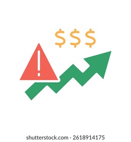 hyperinflation color flat icon for digital and print projects.  Minimal clean icons for apps and websites. Modern simple icons for UI UX and branding
