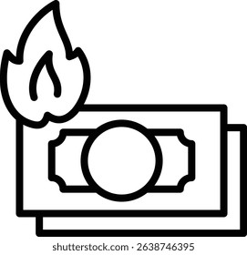 hyperinflation icon illustration design with outline, this is not made from any AI generation