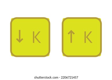 Hyperkalaemia And Hypokalaemia – Potassium K Excess And Deficit Electrolyte Disorder, Yellow Arrow Icon Vector Illustration