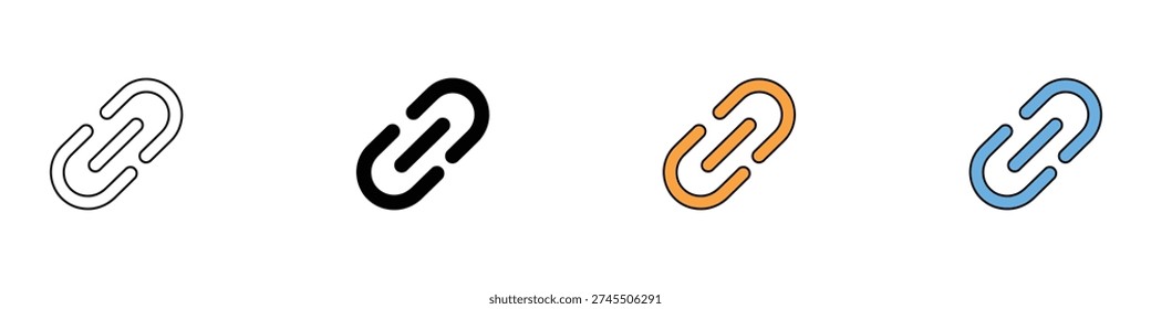 Hyperlink chain icon set. Universal link symbol for web navigation, URL connection, and digital networking design. Vector Illustration.