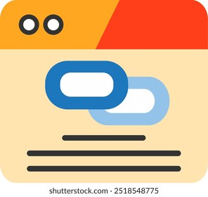 Hyperlink Flat Vector Icon Design