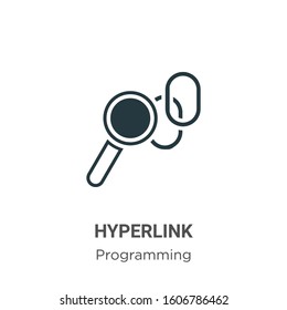 Hyperlink glyph icon vector on white background. Flat vector hyperlink icon symbol sign from modern programming collection for mobile concept and web apps design.