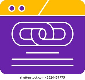 Hyperlink Glyph Two Color Vector Icon Design